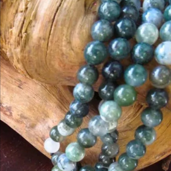 108 6mm Natural Moss Agate Mala necklace - Picture 4 of 5